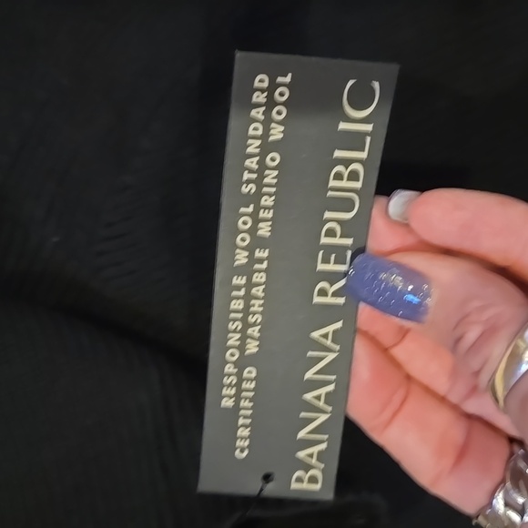 NWT Banana Republic Trendy Black 100% Merino Wool Turtleneck Sweater Dress - Picture 7 of 9